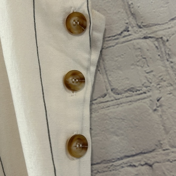 Heartloom White Striped Rhea Linen Blend Mini Dress SZ M - Picture 6 of 13